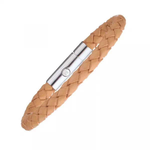 Pulsera magnética de cuero trenzado