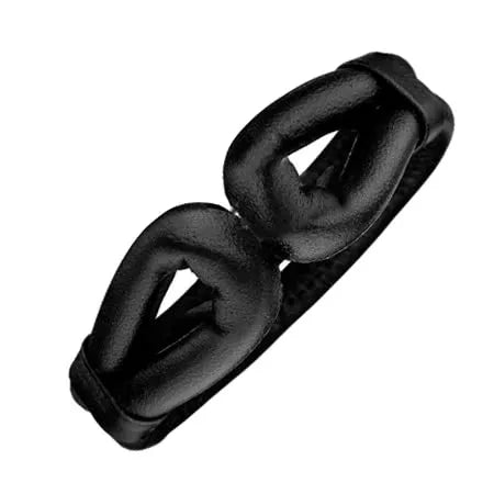 Pulsera de cuero combinada negra