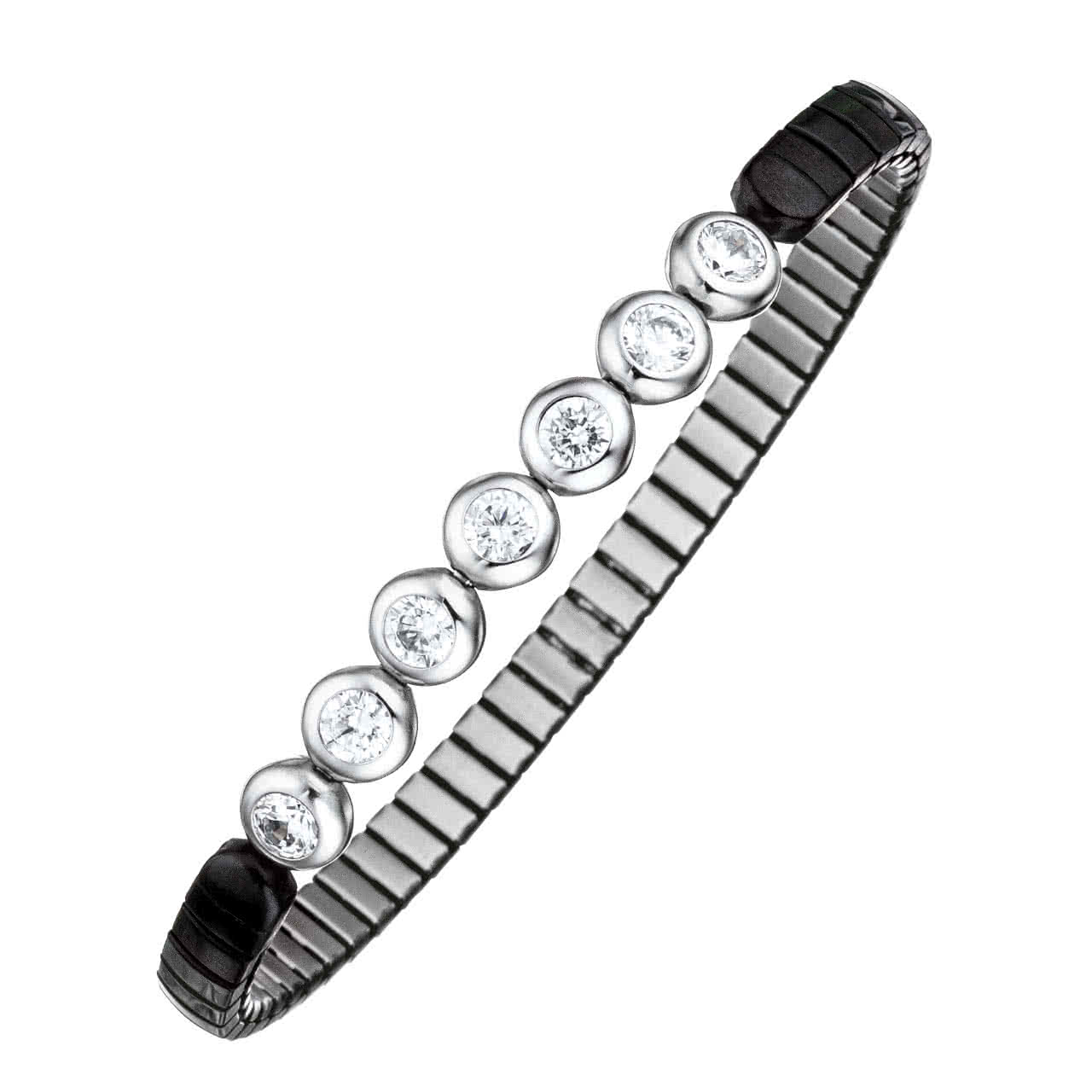 Pulsera flexi con circonitas negras