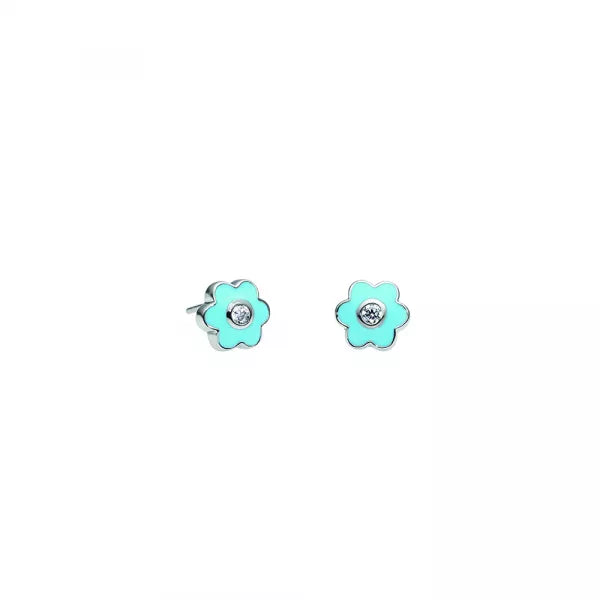 Pendientes magnéticos azules con circonita brillante